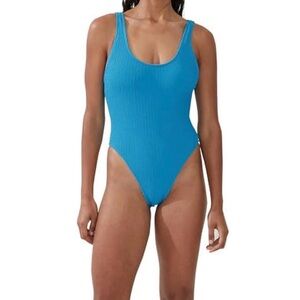 NWT COTTON ON BODY Low-Back One-Piece Swimsuit (Bonnie Blue Crinkle) - M